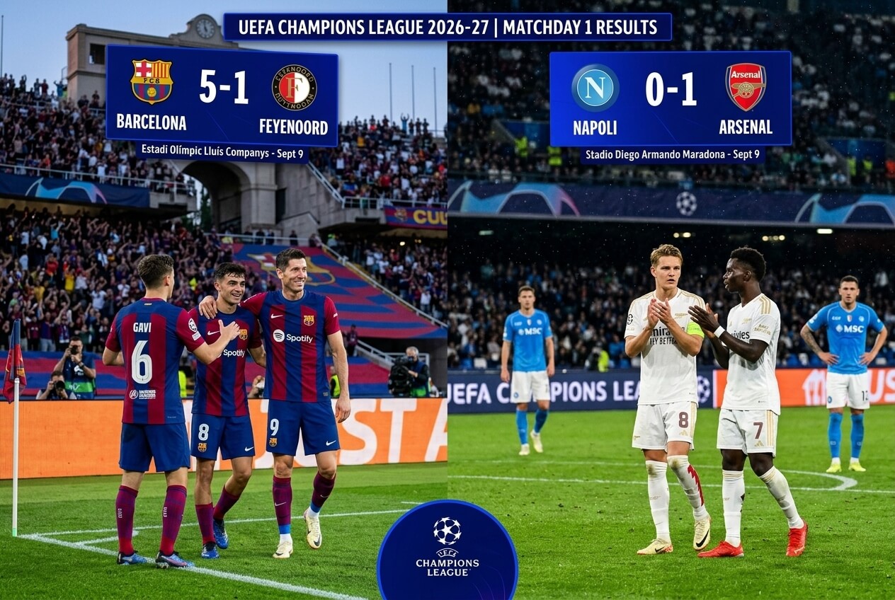 Champions League matchday 1 results