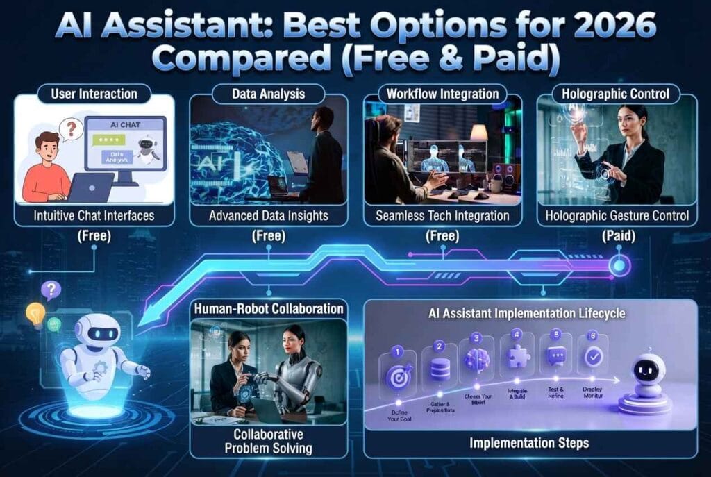 Person using an AI assistant chat app on a laptop and phone