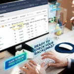 Ahrefs Backlink Checker dashboard showing domain rating and referring domains