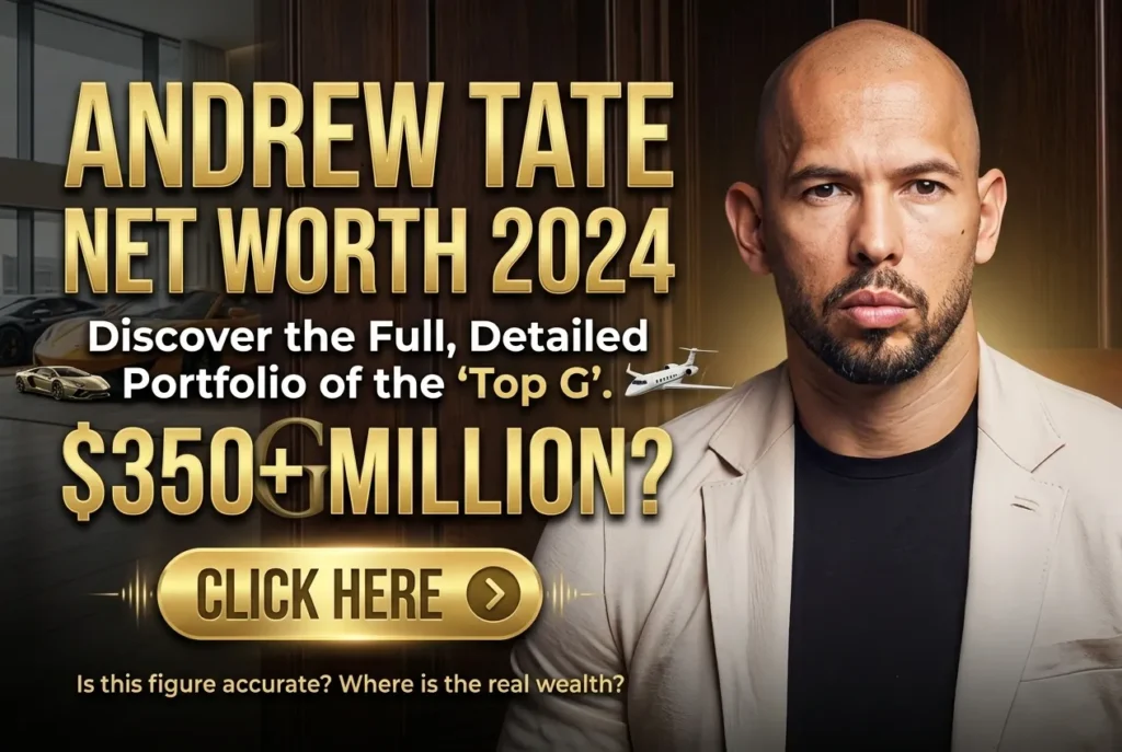 Andrew Tate net worth infographic comparing verified estimates and unverified claims
