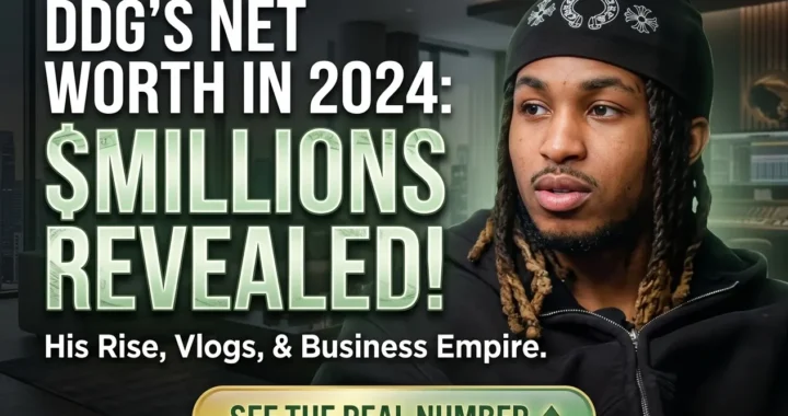 DDG net worth infographic showing income from music, YouTube and streaming