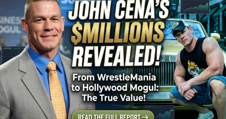 John Cena net worth infographic showing WWE, movie and endorsement income