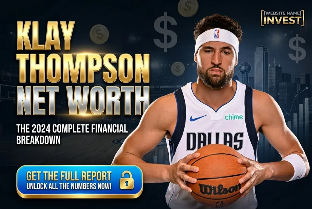 Klay Thompson net worth infographic with salary and contract breakdown