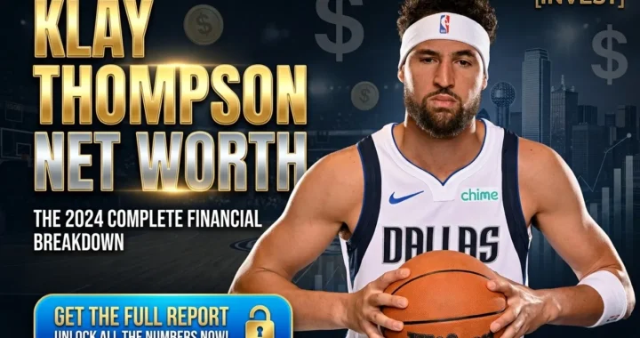 Klay Thompson net worth infographic with salary and contract breakdown