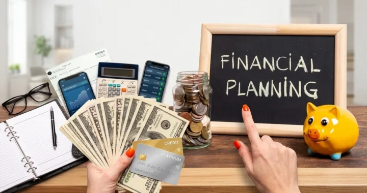 Person reviewing a personal finance budget and savings plan on a laptop
