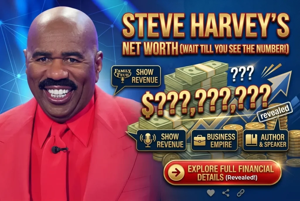 Steve Harvey net worth infographic showing income sources